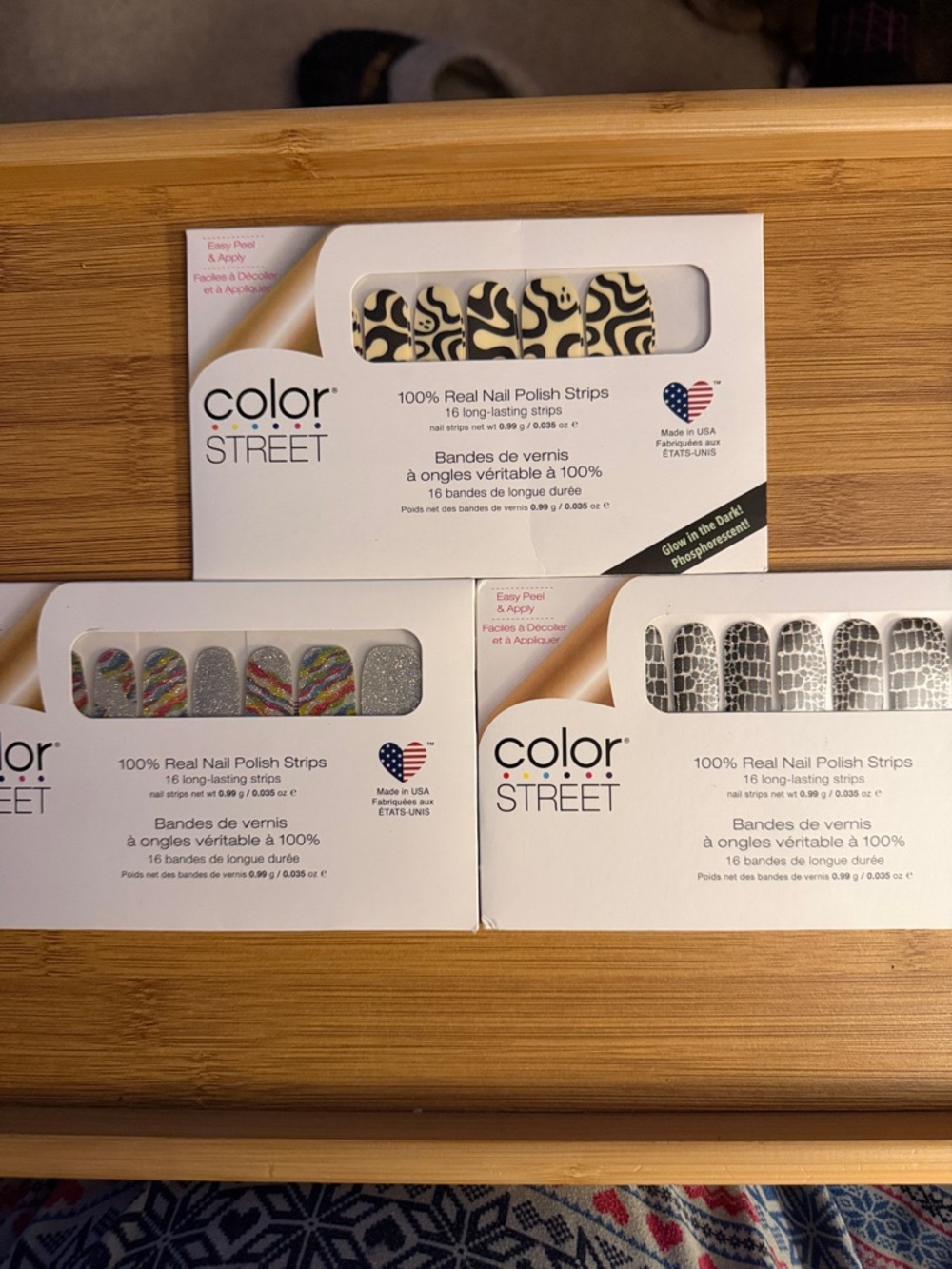 Color Street Real Nail Polish Strips - Assorted Designs (Black, Silver, Multi)